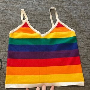NWOT Lulu’s Rainbow Crop Top